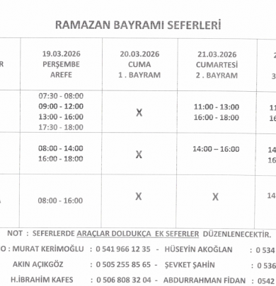 BAYRAM SEFERLERİ